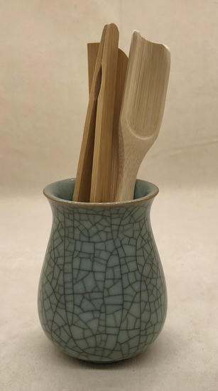 Набор чайных инструментов "Чайное Коленце" - бамбук и глазурь.