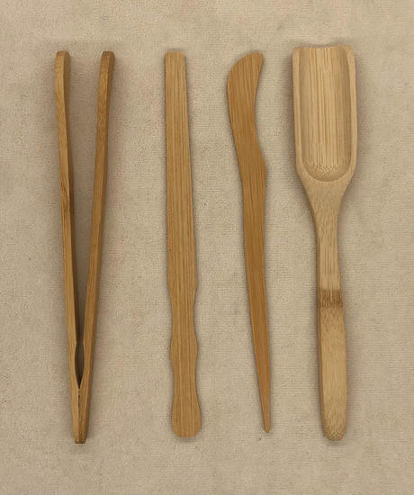 Набор чайных инструментов "Чайное Коленце" - бамбук и глазурь.