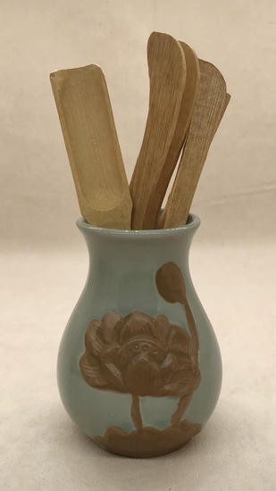 Набор чайных инструментов "Чайное Коленце" - бамбук и глазурь.