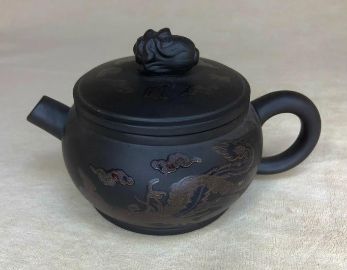 Глиняный чайник "Дракон и Феникс" - в ассортименте