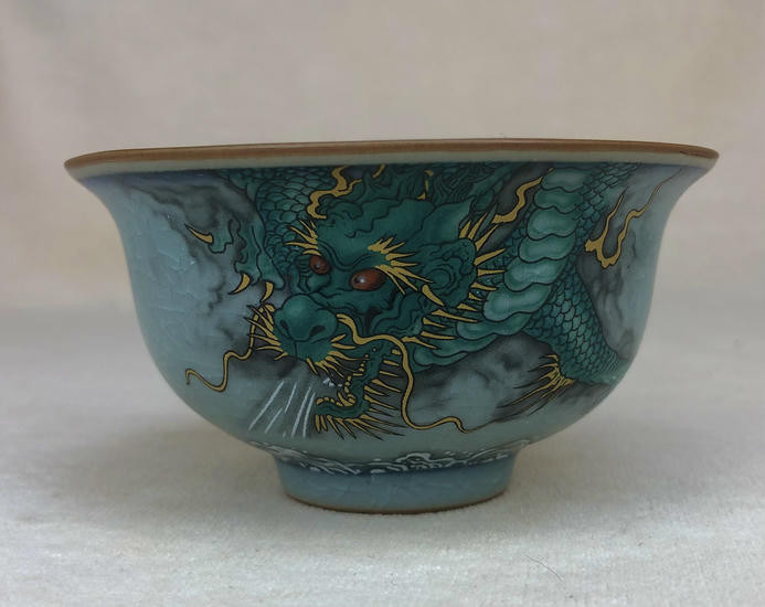 Фарфоровая пиала "Цзиндэчженьский Дракон" - 115 мл.