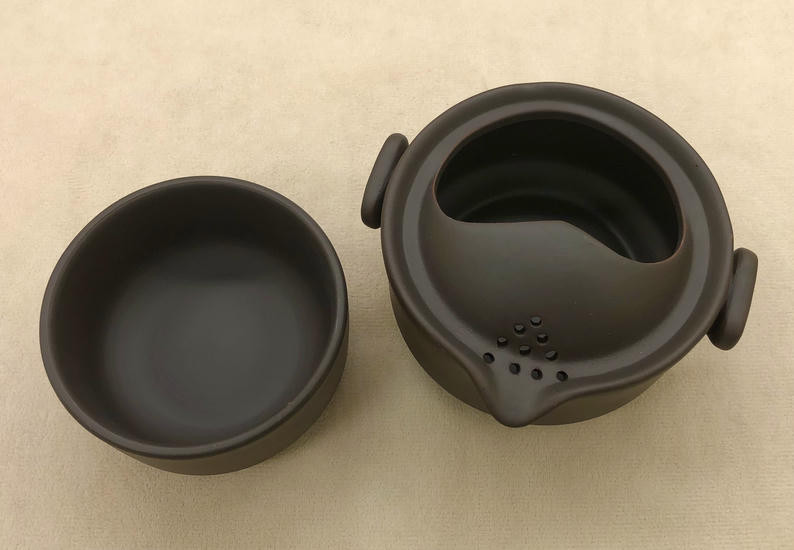 Набор Гайвань + Пиала "Пуэрный Тясицу" - Чёрный