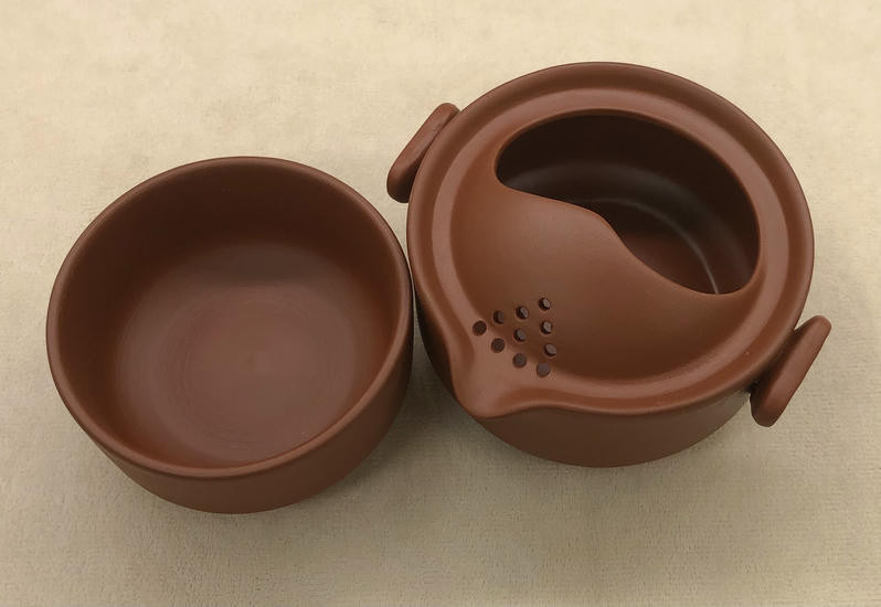 Набор Гайвань + Пиала "Пуэрный Тясицу" - Рыжий