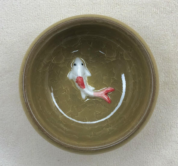 Пиала в стиле Колотый лед "Рыбка в пруду" - 50 мл.