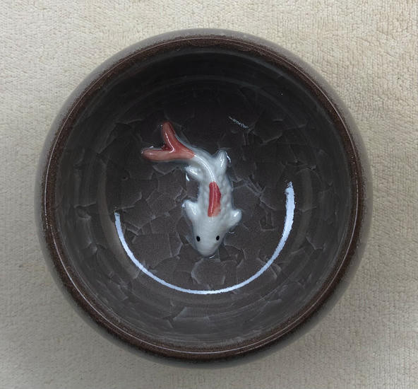 Пиала в стиле Колотый лед "Рыбка в пруду" - 50 мл.