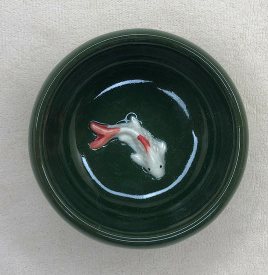 Пиала в стиле Колотый лед "Рыбка в пруду" - 50 мл.